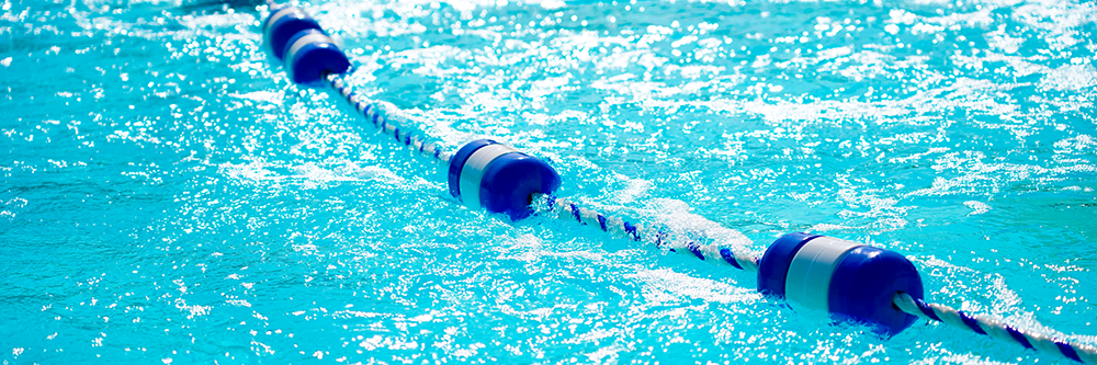 Outdoor Lap Pool rope over water